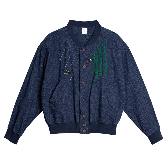 KY27-1222/ブルゾン/白鷺と柳