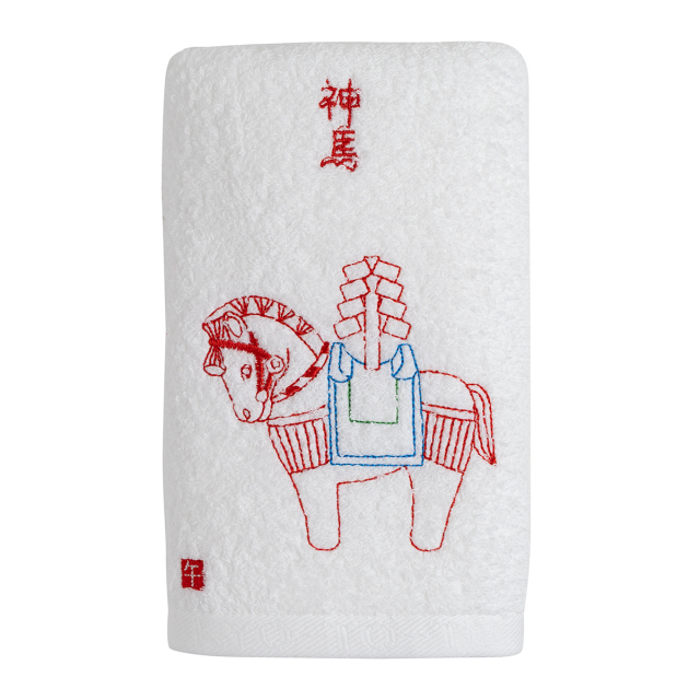 KY72-1217/フェイスタオル/神馬(白)
