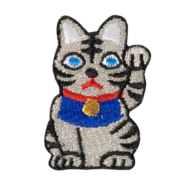 KYWS-162S/ワッペン/招き猫(銀)